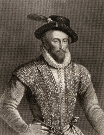 Porträt von Sir Walter Raleigh (ca. 1554-1618) von English School